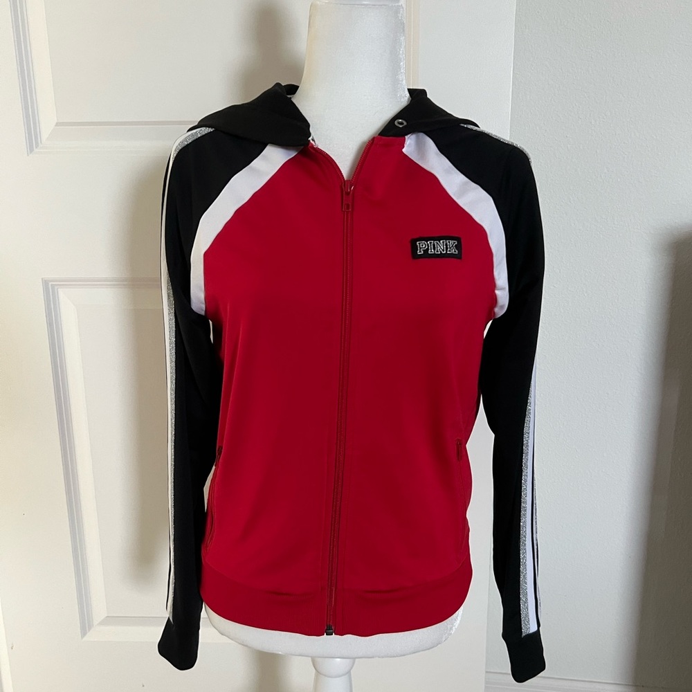 EUC Victoria’s Secret Red Track Set Jacket Shorts Small/Medium